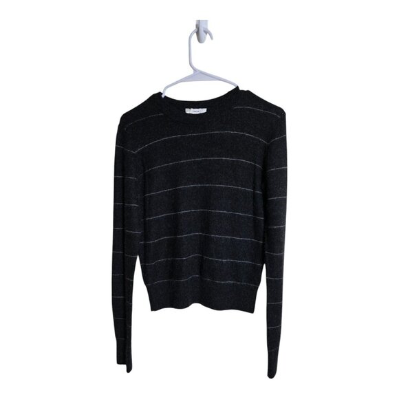 Vince Sweater Women S Black Stripe Cashmere Soft Luxe Knit Crew Preppy Career